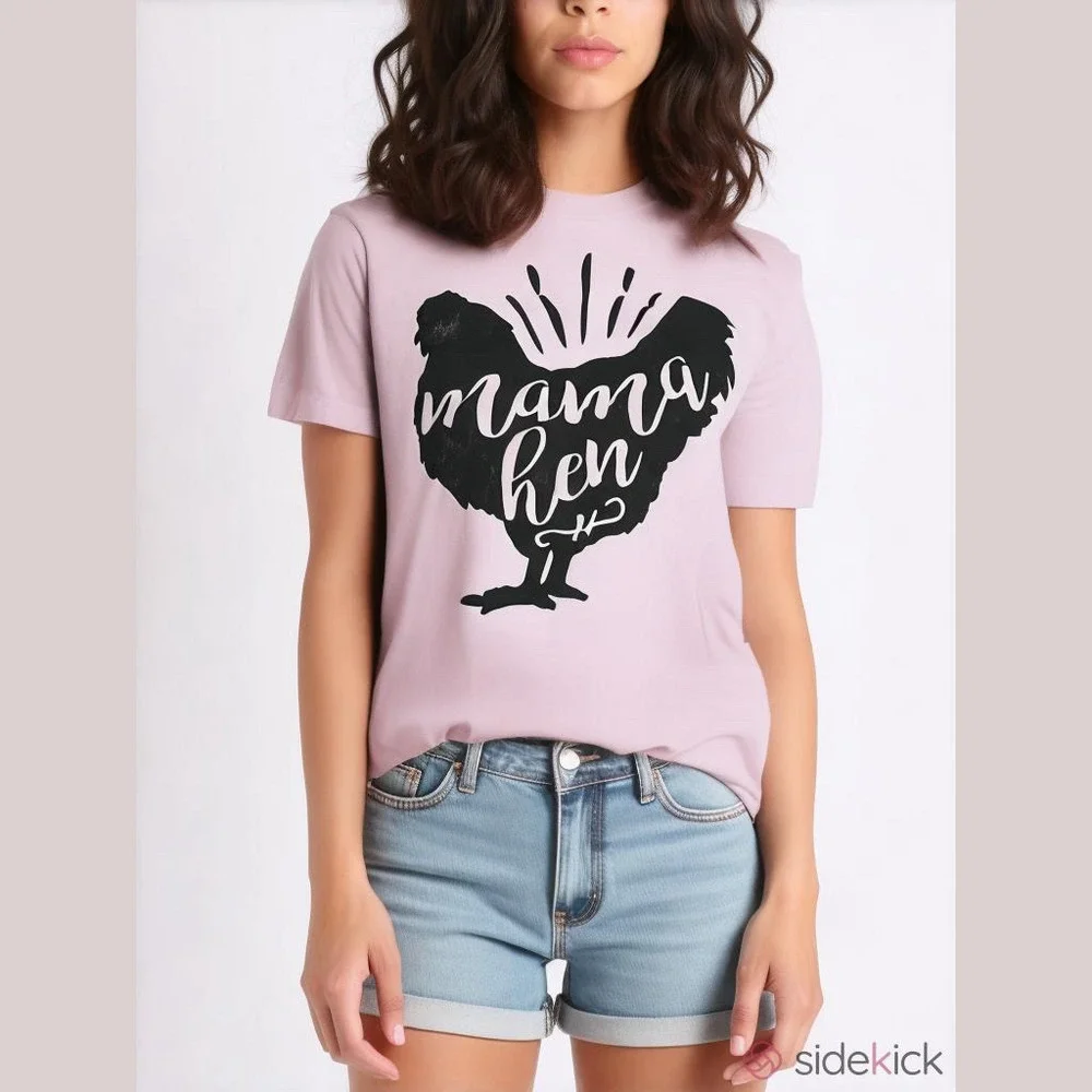 WOMEN’S Mama Hen Chicken Tee (Sz S) - Picture 1 of 6